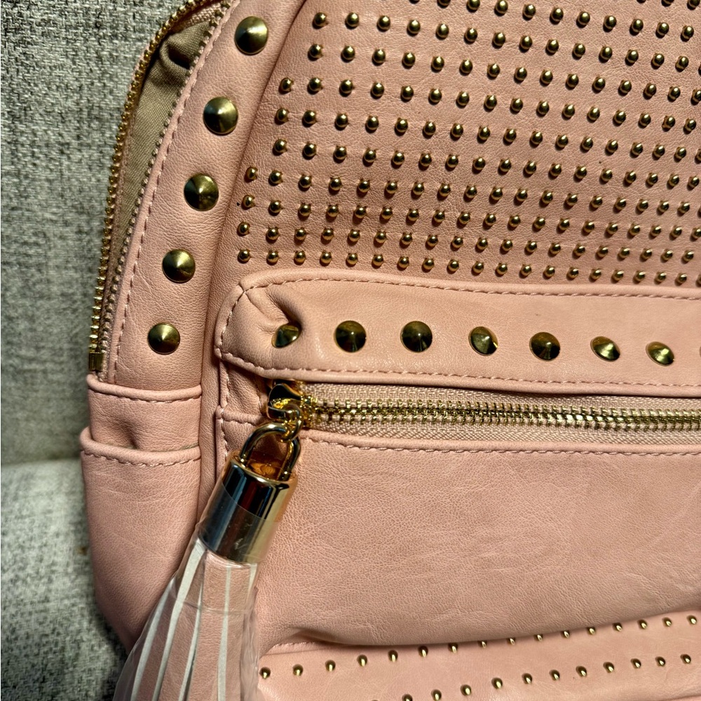 Blush Pink Studded Backpack - Picture 4 of 4